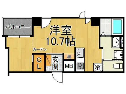 M STYLE 川西(ワンルーム/4階)の間取り写真
