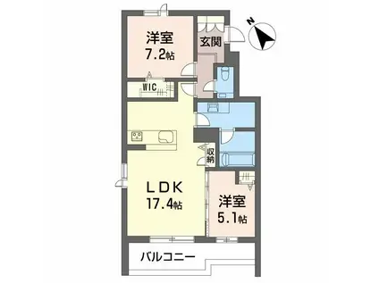 グランゲート滝川(2LDK/3階)の間取り写真