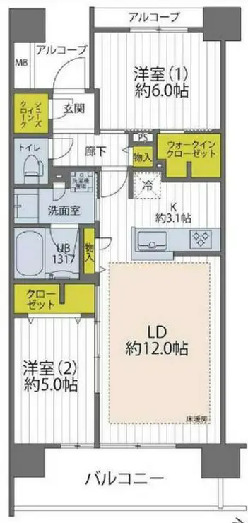 イニシア豊洲コンフォートプレイス 8階階 間取り