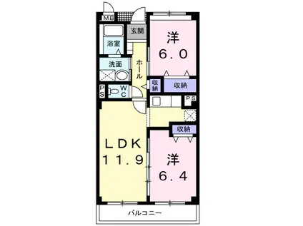 エターナル・インテンション(2LDK/3階)の間取り写真