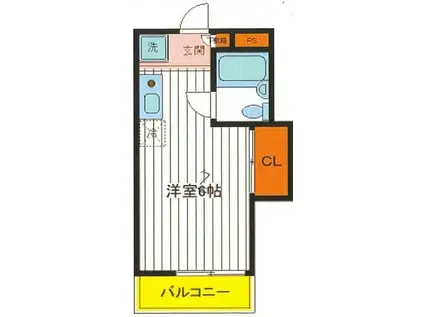 スカイコーポ(ワンルーム/1階)の間取り写真