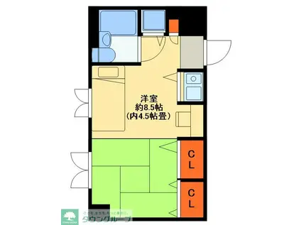 シティーフォーラム上本郷(ワンルーム/7階)の間取り写真