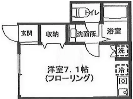 サンコート千歳烏山(ワンルーム/1階)の間取り写真