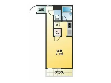 ラクローネ(ワンルーム/1階)の間取り写真