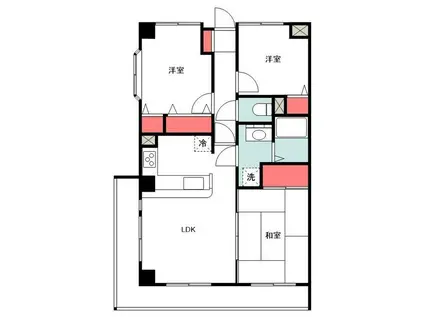 シティーハイム21(3LDK/2階)の間取り写真