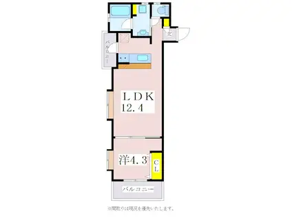 ARTEMIS谷山中央(1LDK/2階)の間取り写真