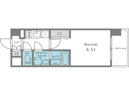 エスリード弁天町パークプレイス(1K/7階)の間取り写真