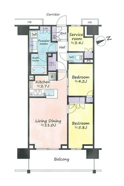 ザ・パークハウス十条 2階階 間取り