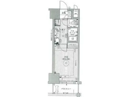 エステムコート博多・祇園ツインタワー ファーストステージ(1K/14階)の間取り写真