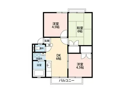 アーバン緑ヶ丘(3DK/2階)の間取り写真