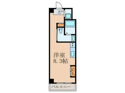 VISTA GRANDE HIGASHINADA(ワンルーム/9階)の間取り写真