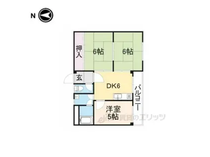 レインボーマンション中山(3DK/2階)の間取り写真