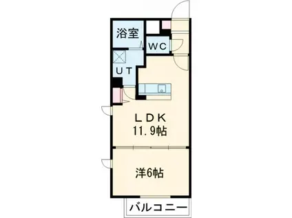 ラミューズ宮みらい(1LDK/6階)の間取り写真