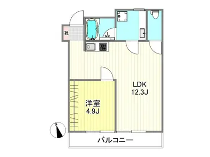 北沢ハイム(1LDK/4階)の間取り写真