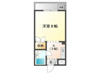 フォレスト深草(1K/4階)の間取り写真