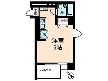 SAKURA館(ワンルーム/2階)の間取り写真