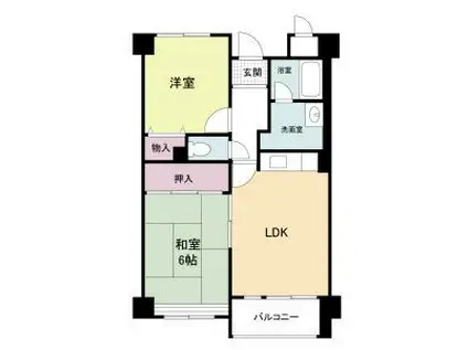 エルベ深井(2LDK/3階)の間取り写真