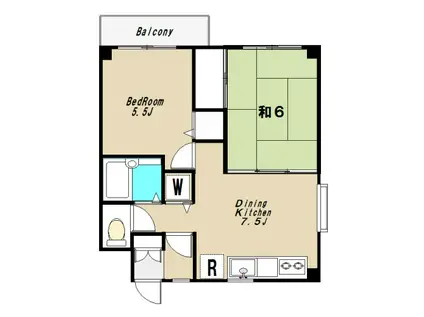 入間屋ビル(2DK/2階)の間取り写真