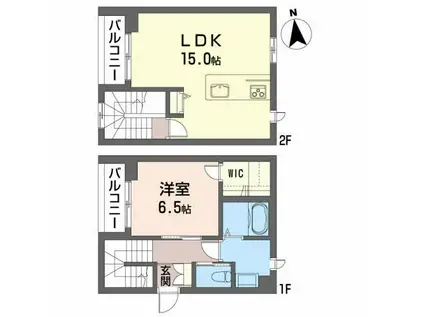 グランメゾンアムール錦町(1LDK/2階)の間取り写真