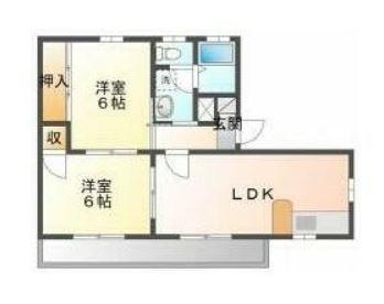 MARBLE(2LDK/1階)の間取り写真
