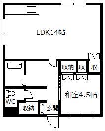 東和マンションA・B(1LDK/1階)の間取り写真