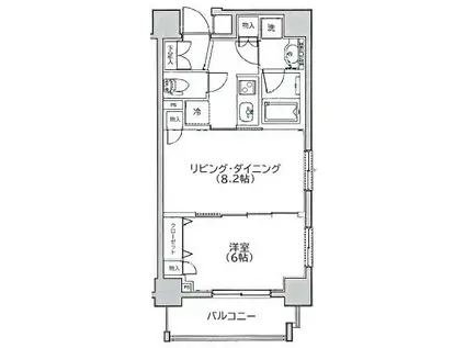 ヴェルディーク浅草(1LDK/4階)の間取り写真