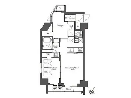 コンフォリア滝野川(2LDK/7階)の間取り写真