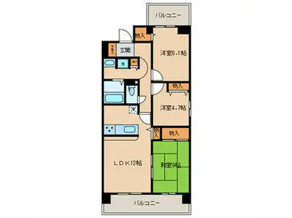 エミネンス滝野川(3LDK/4階)の間取り写真