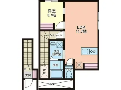 IL MIO CAMPOII(1LDK/2階)の間取り写真