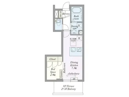 MY STYLE VINTAGE 洋光台(1DK/2階)の間取り写真
