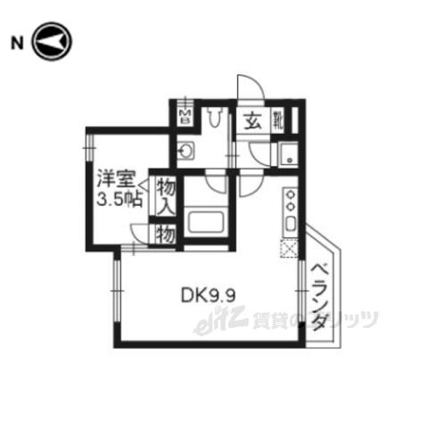 PARK SIDE MIBU ANNEX(1LDK/2階)の間取り写真