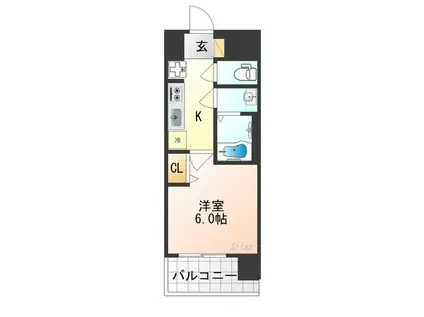 CION OSAKA イースト GATE(1K/4階)の間取り写真