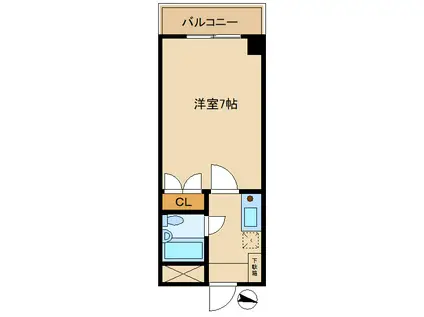 エスエーハイム(1K/2階)の間取り写真