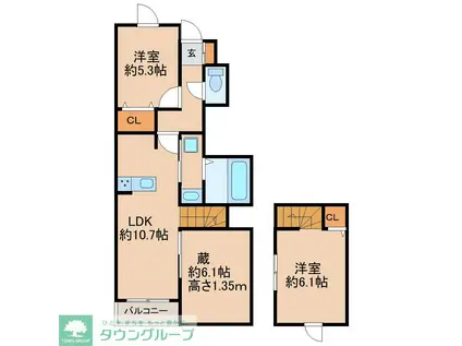 BONHEUR(2LDK/1階)の間取り写真