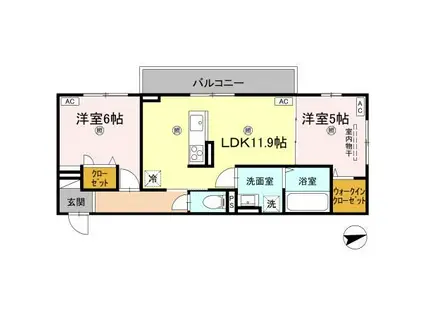 エムフルージュ(2LDK/2階)の間取り写真