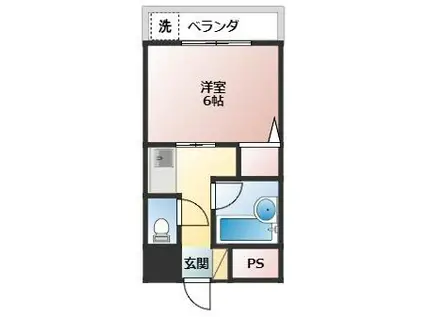 ルネサンス新屋敷(1K/4階)の間取り写真