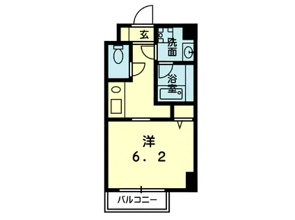 KARIN本荘(1K/4階)の間取り写真