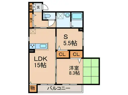 アルテミス シャーメゾン(1SLDK/1階)の間取り写真
