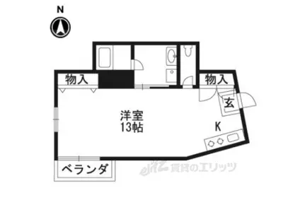 CUBE31(ワンルーム/3階)の間取り写真