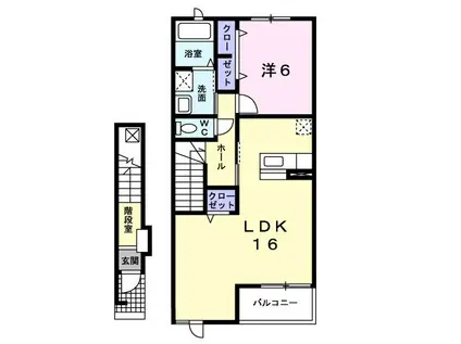 ミラコスタ(1LDK/2階)の間取り写真