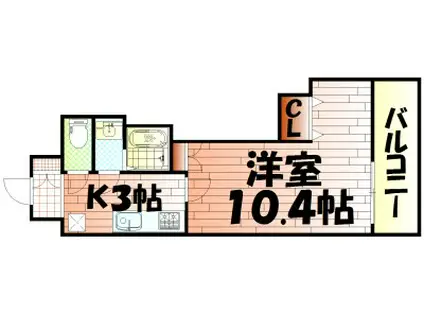 デザイナープリンセス77(1K/4階)の間取り写真