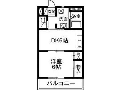ラ・カーサ南町(1DK/3階)の間取り写真