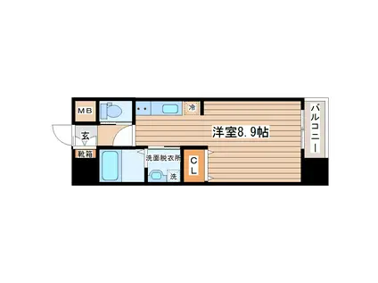 シティタワー二十人町(ワンルーム/2階)の間取り写真