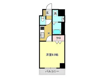 グランメールコート永田町(1K/2階)の間取り写真