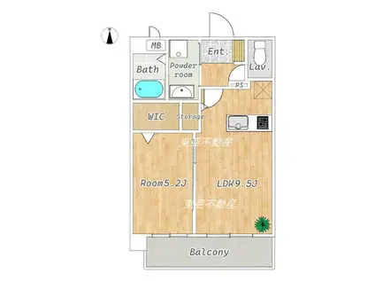 CHAINON薬園(1LDK/2階)の間取り写真