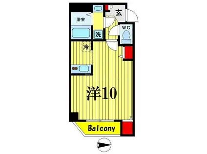 森下ヒルズ(ワンルーム/4階)の間取り写真