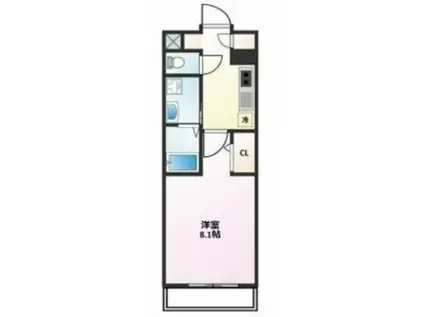 サンロレンツォK(1K/3階)の間取り写真