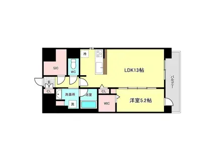 ベイ・グランデ弁天町(1LDK/2階)の間取り写真