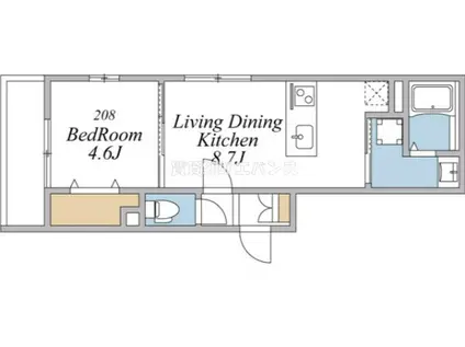 ウインドテラス津田沼II(1LDK/2階)の間取り写真