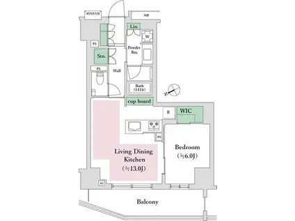 オープンレジデンシア池尻大橋(1LDK/11階)の間取り写真